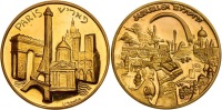 Jerusalem & Paris 1990 Gold State Medal. PCGS graded Specimen 66