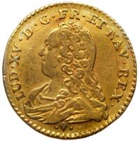 France. &Acirc;&frac12; Louis d'or aux lunettes, 1729-L (Bayonne) PCGS XF