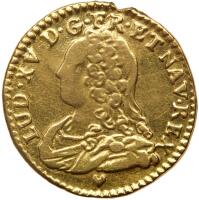 France. &Acirc;&frac12; Louis d'or aux lunettes, 1731-BB (Strasbourg) PCGS VF