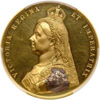 Great Britain. Golden Jubilee Gold Medal, 1887 PCGS Specimen