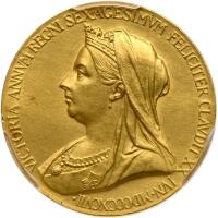 Great Britain. Diamond Jubilee Gold Medal, 1897 PCGS Specimen 62
