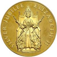 Great Britain. Silver Jubilee Gold Medal, 1977 Choice Unc
