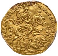 Hungary. St. George Ducat, ND (c.1750) PCGS About Unc