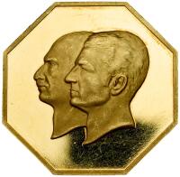 Iran. Bank Melli 50th Anniversary Gold Proof Medal, MS2535 (1976) Choice Brill