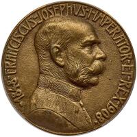 Austria. Gilt-Iron Medal, 1908 PCGS MS64
