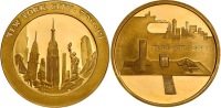 New York -- Tel-Aviv - Yafo 1991 Gold State Medal
