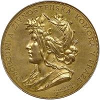 Czechoslovakia. Gilt Bronze Medal, ND (c.1900) PCGS Specimen 63