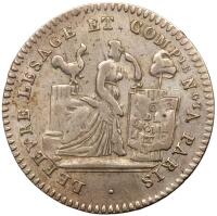 France. Constitution (1791-1792) Silver 10 Sols, 1792 PCGS VF