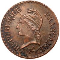 France. Essai 1 Centime, L'AN 6-A XF