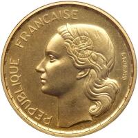 France-Fourth Republic. Essai Piedfort 20 Francs, 1952 NGC MS66