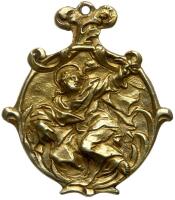 German States: Breslau. St. Mark the Evangelist Gilt-Silver Medal, 1724 Choice X