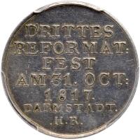 German States: Hesse-Darmstadt. Silver, Medal (Ducat), 1817 PCGS AU58
