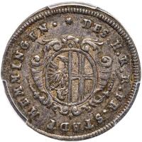 German States: Memmingen. Silver 1/2 Ducat, 1730 PCGS AU58