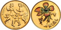 "Happy Children" by Chaim Gross Colored Gold State Medal
