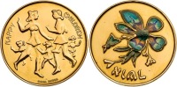 "Happy Children" by Chaim Gross Colored Gold State Medal