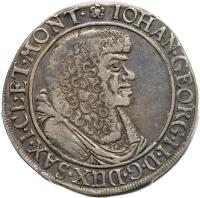 German States: Saxony. 1/3 Taler, 1672-CR PCGS EF40