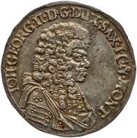 German States: Saxony. 2/3 Taler, 1675-CR PCGS About Unc