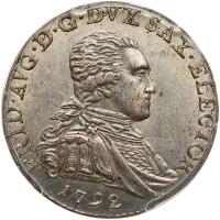 German States: Saxony. 2 grosze (1/12 thaler) 1792 IEC PCGS MS62