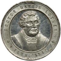 German States: Saxony. Tin Metal Medal, 1883 PCGS Unc