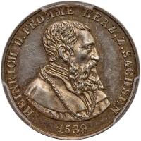 German States: Dresden. Reformation Silver Medal, 1839 PCGS MS63