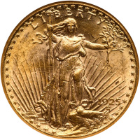 1925 $20 St. Gaudens. NGC graded MS62