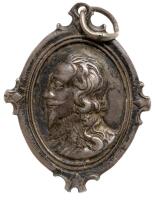 Great Britain. Charles I Royalist Silver Oval Badge, ND (ca.1649) PCGS EF40