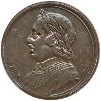 Great Britain. Oliver Cromwell Bronze Medalet, (1658) PCGS EF40