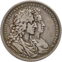 Great Britain. Coronation Silver Medal, 1689 PCGS VF20