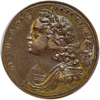 Great Britain. Bronze Coronation Medal, 1727 PCGS About Unc