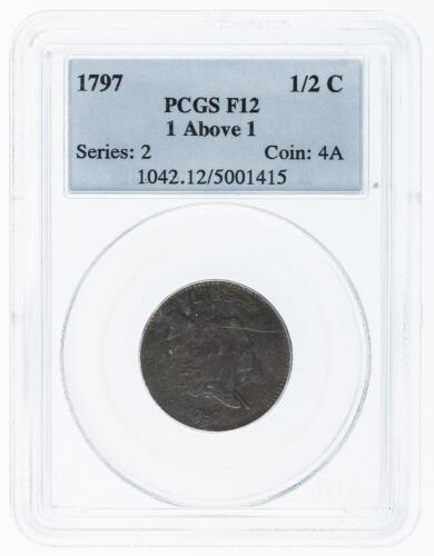 1797. Liberty Cap Half Cent. PCGS graded F12 1 Above 1