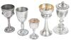 Five Sterling Silver Kiddush Cups, Each Very Appealing and all in Excellent Condition. Early to Midlle 20th Century