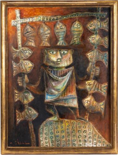 Pinchas Shaar: "The Fisherman" Original Oil on Canvas