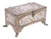 Jewish Damascene Dowry Box, Early 20th Century, Stunning Craftsmanship with Inlaid Silver, Copper on Brass Box with Etched Ar ab