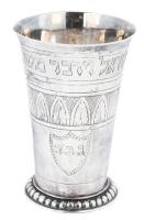 Sterling Silver Kiddish Cup from Germany. Engraved "And Moses Spoke the Holy Days of God to the Children of Israel"