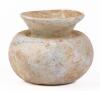 Outstanding Ancient Blown Glass Unguentarium, Elegant Craftsmanship Clearly Visible with the Recessed Neck Within the Bulbous Bo
