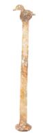 Very Scarce Ancient Roman Twisted Glass Kohl Stick/Perfume Dauber Topped with a Very Appealing Duck