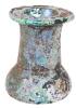 Ancient, Heavy, Dark Green Glass Unguentarium with Spectacular Iridescence in Blues and Purples Covering the Entire Bottle