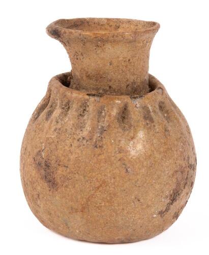 Impressive Mold-Blown Balsarium with a Recessed Neck, Completely Covered in Encrustation