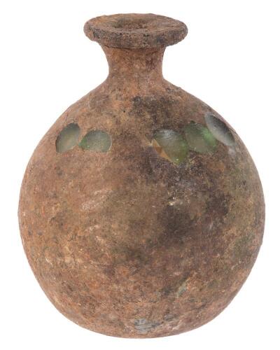 Heavily Encrusted Glass Blown Balsarium with Interesting Details Hidden Underneath Crust