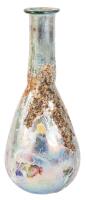 Unguentarium in Light Blue Glass with Spectacular Silver Iridescence. Beautiful Example