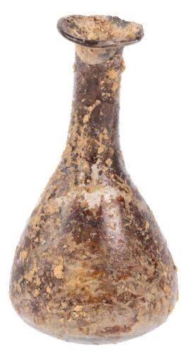 Globular Roman Glass Unguentarium with Flared Neck