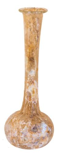 Elongated Tall-Necked Unguentarium. Interesting Mottled Iridescence