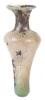 Amphora Shaped Blown Glass Unguentarium in Greenish Glass and Flared Mouth