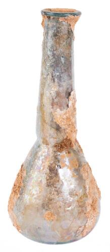 Long-Necked Unguentarium used for Oils, Unguents and Perfumes with Encrustation and Iridescence