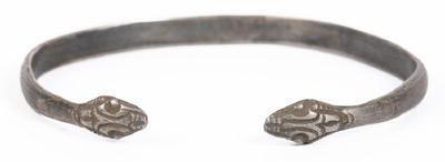 Men's or Ladies Cuff, Slightly Smaller Version of a Medieval Mythical Amphisbaena, Two-Headed, Snake Bracelet/Cuff in Silver
