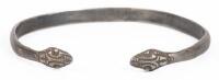 Men's or Ladies Cuff, Slightly Smaller Version of a Medieval Mythical Amphisbaena, Two-Headed, Snake Bracelet/Cuff in Silver