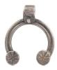 Fine Silver Lunula with Groove, Inverted Crescent and Etched Round Tips.