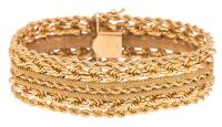 Ladies Beautiful 14K Yellow Gold Woven Bracelet with Impressive Weight and Craftsmanship