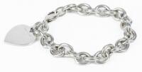 Tiffany & Co. Sterling Silver Heart Tag Charm Bracelet