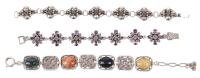 Three Vintage Sterling Silver Bracelets &acirc;&euro;&ldquo; All 7" in Length and Quite Appealing